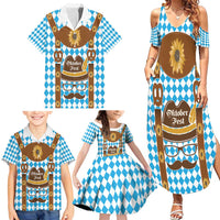 Germany Oktoberfest Family Matching Summer Maxi Dress and Hawaiian Shirt Lederhosen Costume