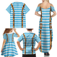 Germany Oktoberfest Family Matching Summer Maxi Dress and Hawaiian Shirt Lederhosen Costume