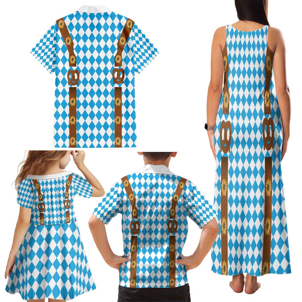 Germany Oktoberfest Family Matching Tank Maxi Dress and Hawaiian Shirt Lederhosen Costume