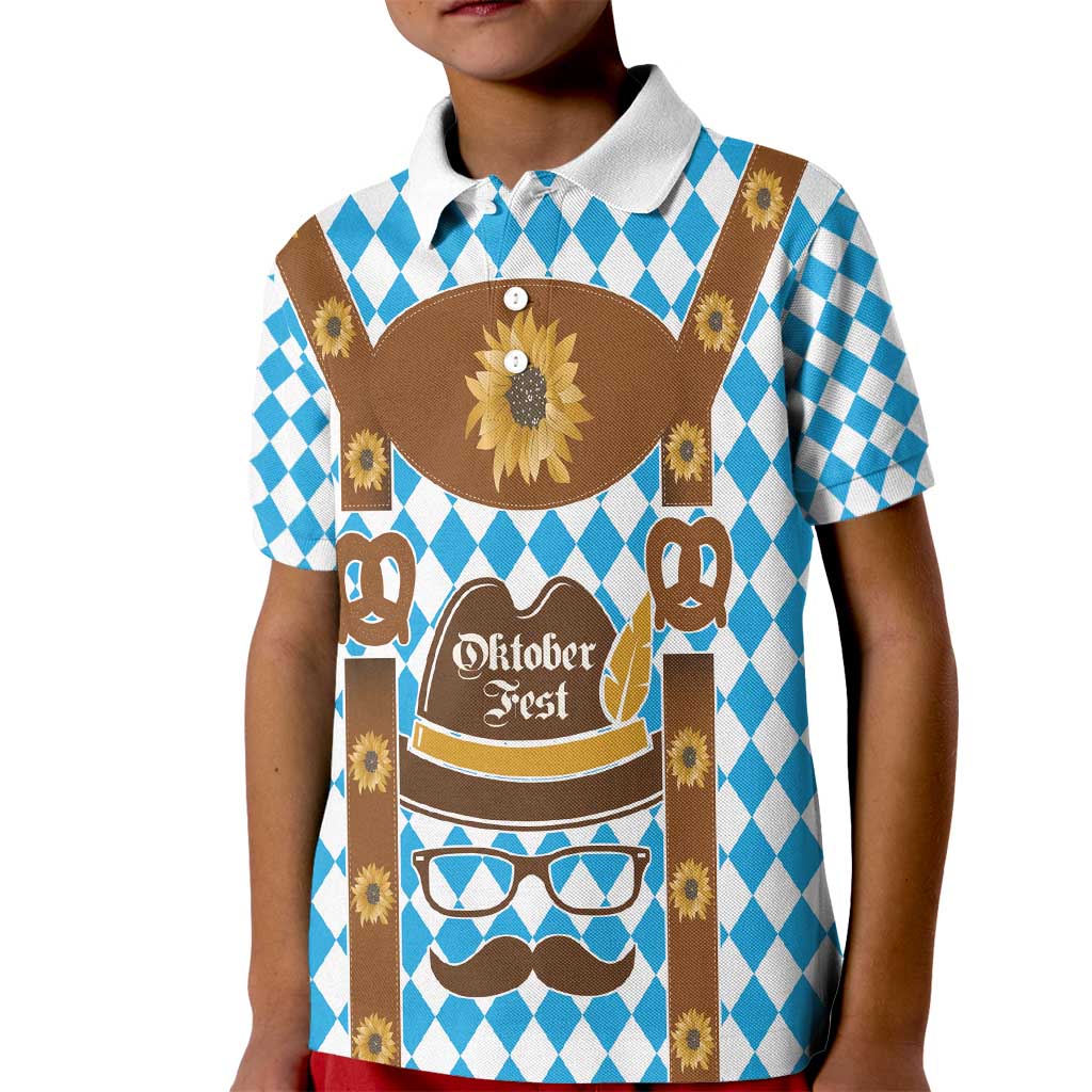Germany Oktoberfest Kid Polo Shirt Lederhosen Costume