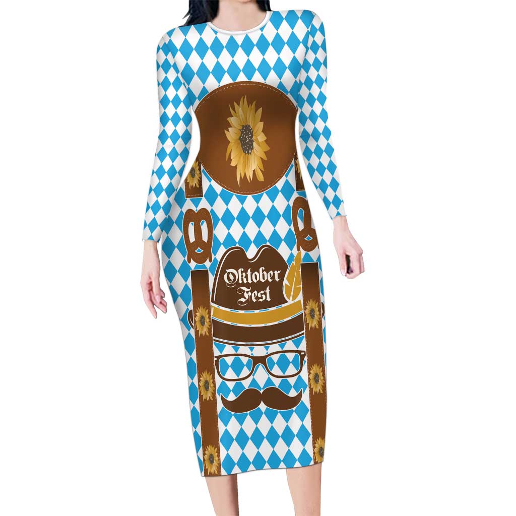 Germany Oktoberfest Long Sleeve Bodycon Dress Lederhosen Costume