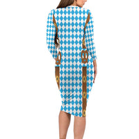 Germany Oktoberfest Long Sleeve Bodycon Dress Lederhosen Costume