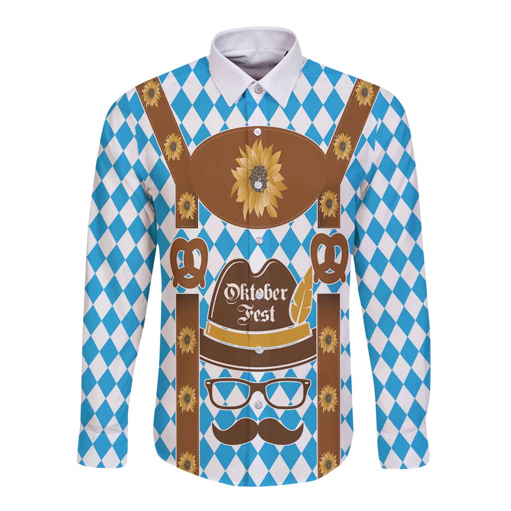 Germany Oktoberfest Long Sleeve Button Shirt Lederhosen Costume