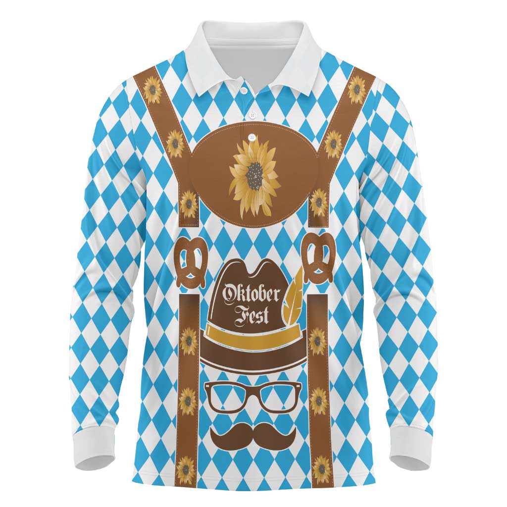 Germany Oktoberfest Long Sleeve Polo Shirt Lederhosen Costume