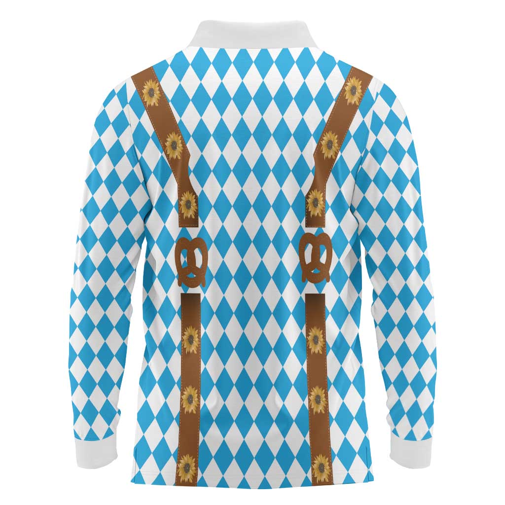 Germany Oktoberfest Long Sleeve Polo Shirt Lederhosen Costume