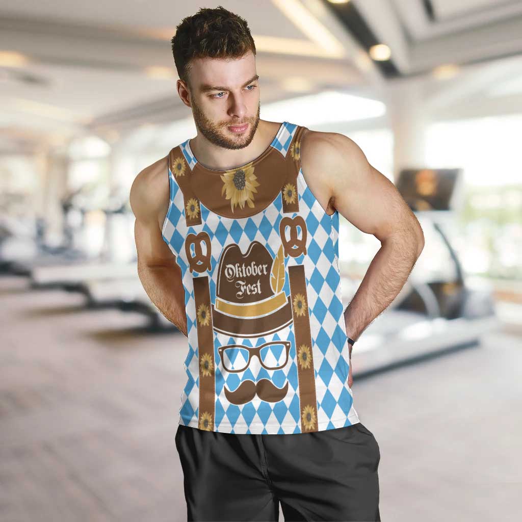 Germany Oktoberfest Men Tank Top Lederhosen Costume