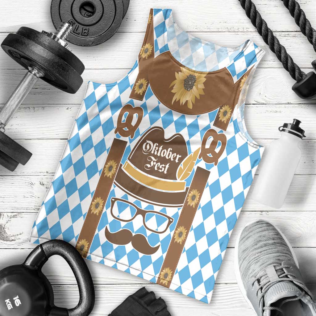 Germany Oktoberfest Men Tank Top Lederhosen Costume