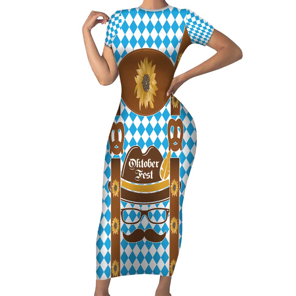 Germany Oktoberfest Short Sleeve Bodycon Dress Lederhosen Costume