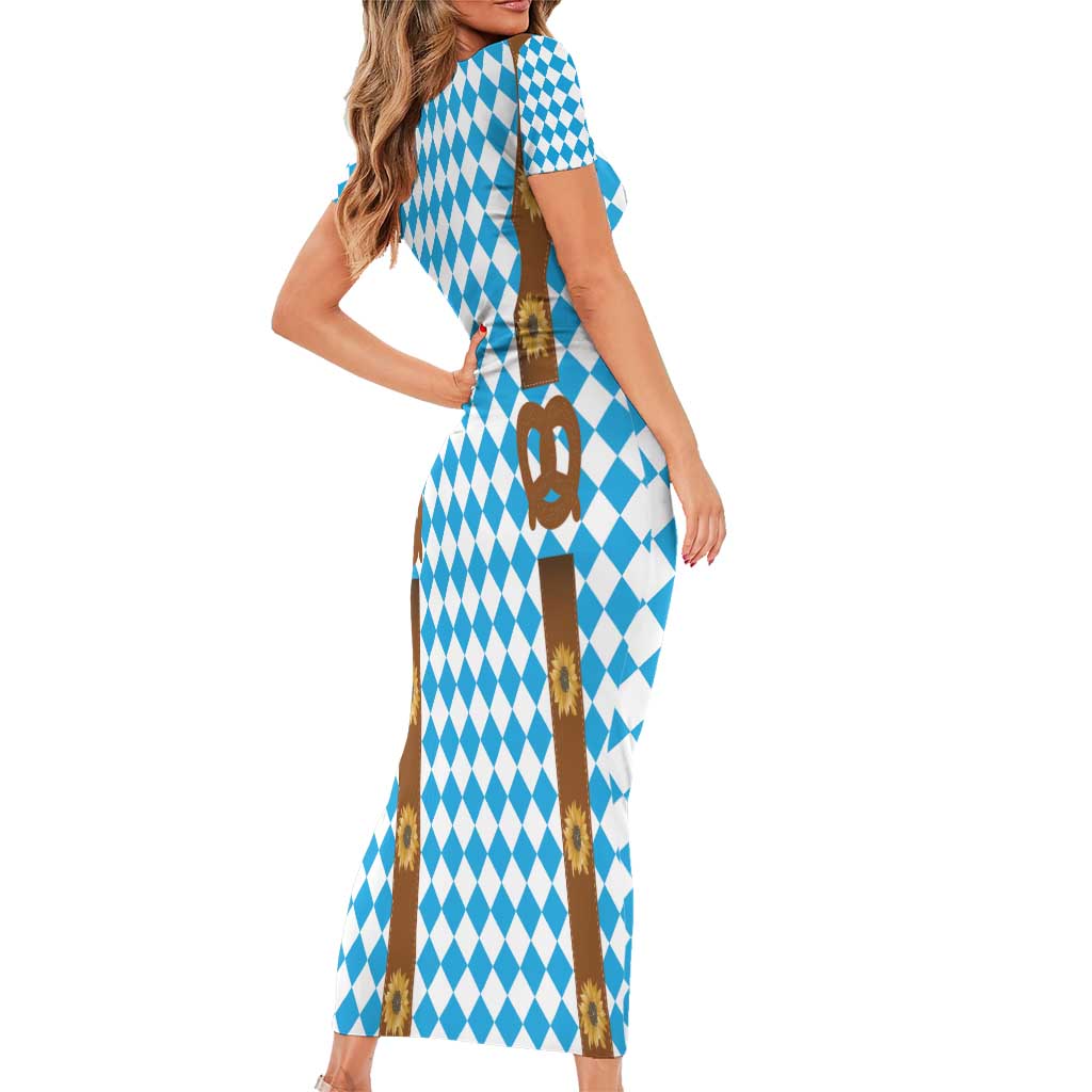 Germany Oktoberfest Short Sleeve Bodycon Dress Lederhosen Costume