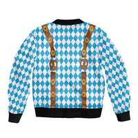 Germany Oktoberfest Sleeve Zip Bomber Jacket Lederhosen Costume