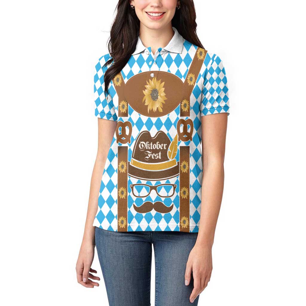 Germany Oktoberfest Women Polo Shirt Lederhosen Costume
