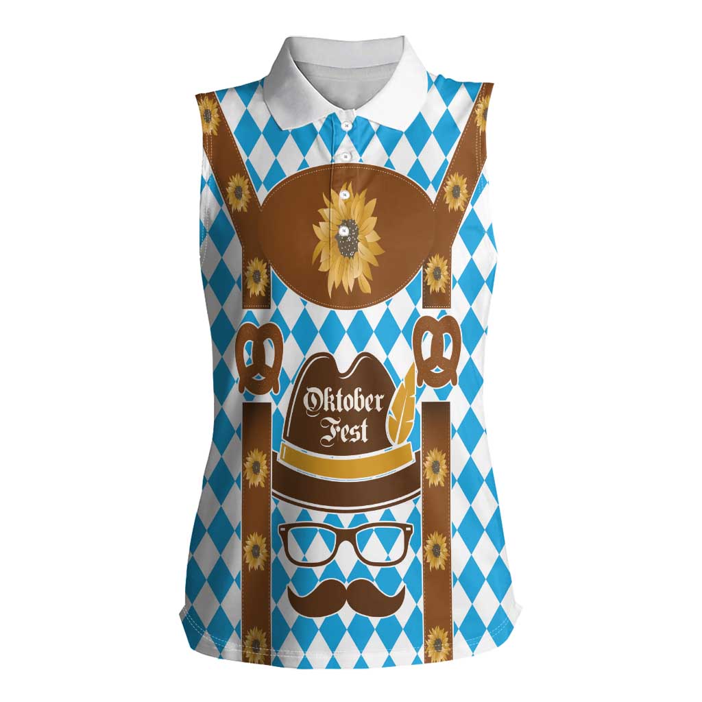 Germany Oktoberfest Women Sleeveless Polo Shirt Lederhosen Costume
