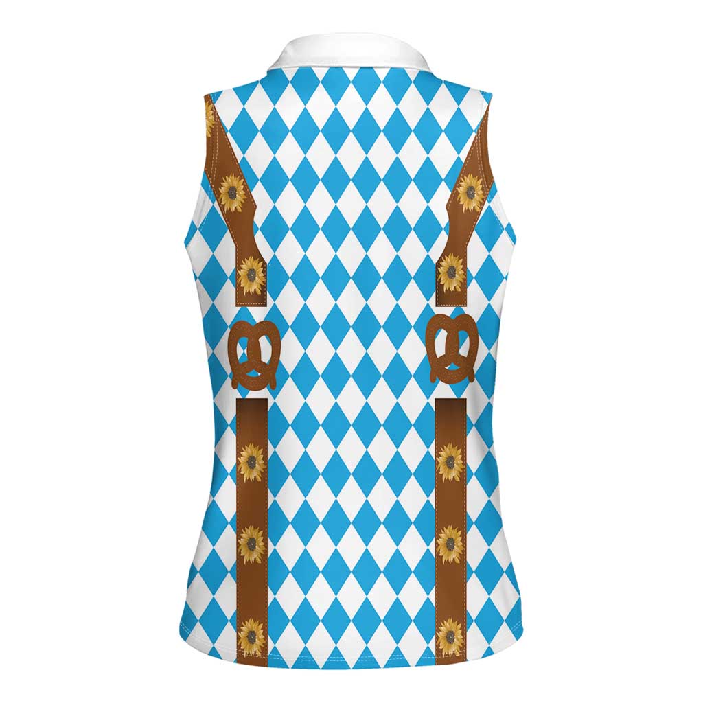Germany Oktoberfest Women Sleeveless Polo Shirt Lederhosen Costume