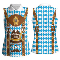 Germany Oktoberfest Women Sleeveless Polo Shirt Lederhosen Costume
