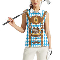 Germany Oktoberfest Women Sleeveless Polo Shirt Lederhosen Costume