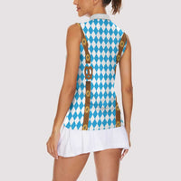Germany Oktoberfest Women Sleeveless Polo Shirt Lederhosen Costume