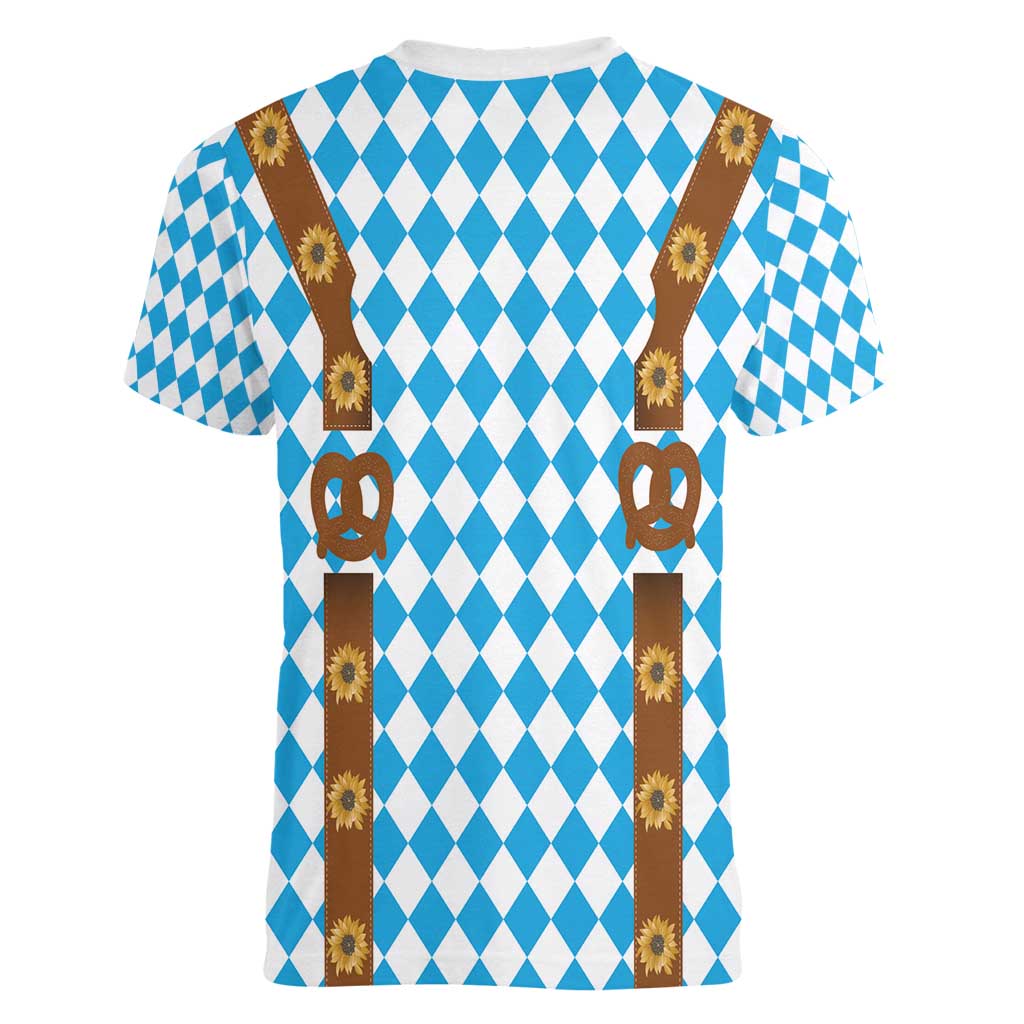 Germany Oktoberfest Women V-Neck T-Shirt Lederhosen Costume