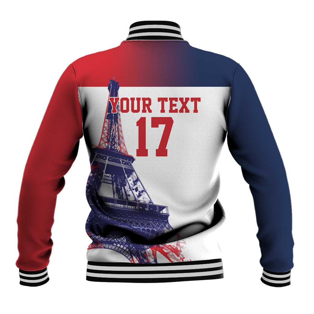 Custom France Basketball Baseball Jacket Eiffel Tower Sporty Style