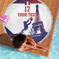 Custom France Basketball Beach Blanket Eiffel Tower Sporty Style