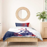 Custom France Basketball Bedding Set Eiffel Tower Sporty Style