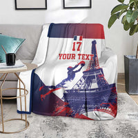 Custom France Basketball Blanket Eiffel Tower Sporty Style