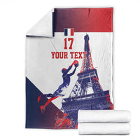 Custom France Basketball Blanket Eiffel Tower Sporty Style