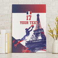 Custom France Basketball Canvas Wall Art Eiffel Tower Sporty Style