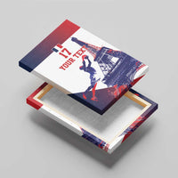 Custom France Basketball Canvas Wall Art Eiffel Tower Sporty Style