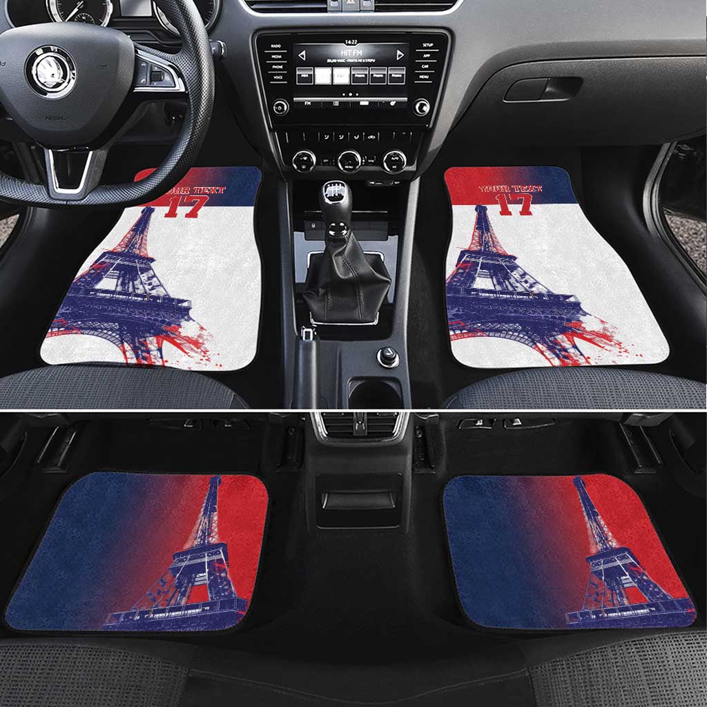 Custom France Basketball Car Mats Eiffel Tower Sporty Style