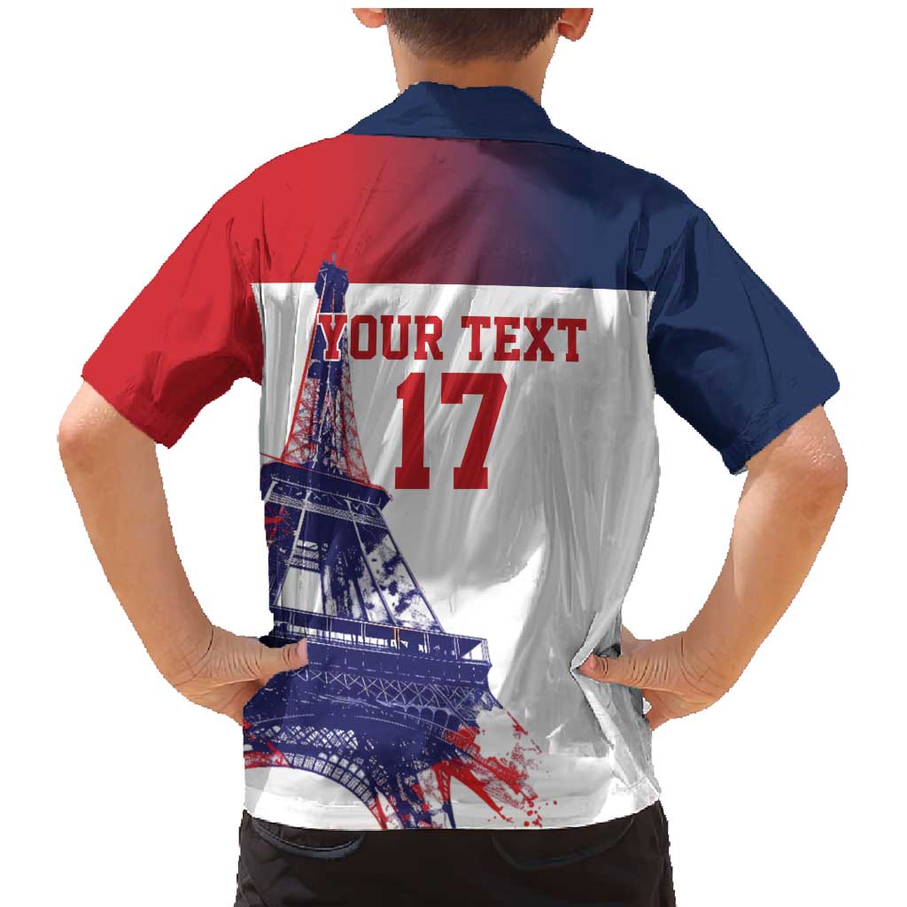 Custom France Basketball Family Matching Mermaid Dress and Hawaiian Shirt Eiffel Tower Sporty Style