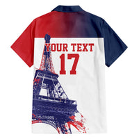 Custom France Basketball Family Matching Short Sleeve Bodycon Dress and Hawaiian Shirt Eiffel Tower Sporty Style