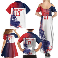 Custom France Basketball Family Matching Summer Maxi Dress and Hawaiian Shirt Eiffel Tower Sporty Style