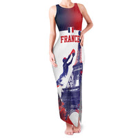 Custom France Basketball Family Matching Tank Maxi Dress and Hawaiian Shirt Eiffel Tower Sporty Style