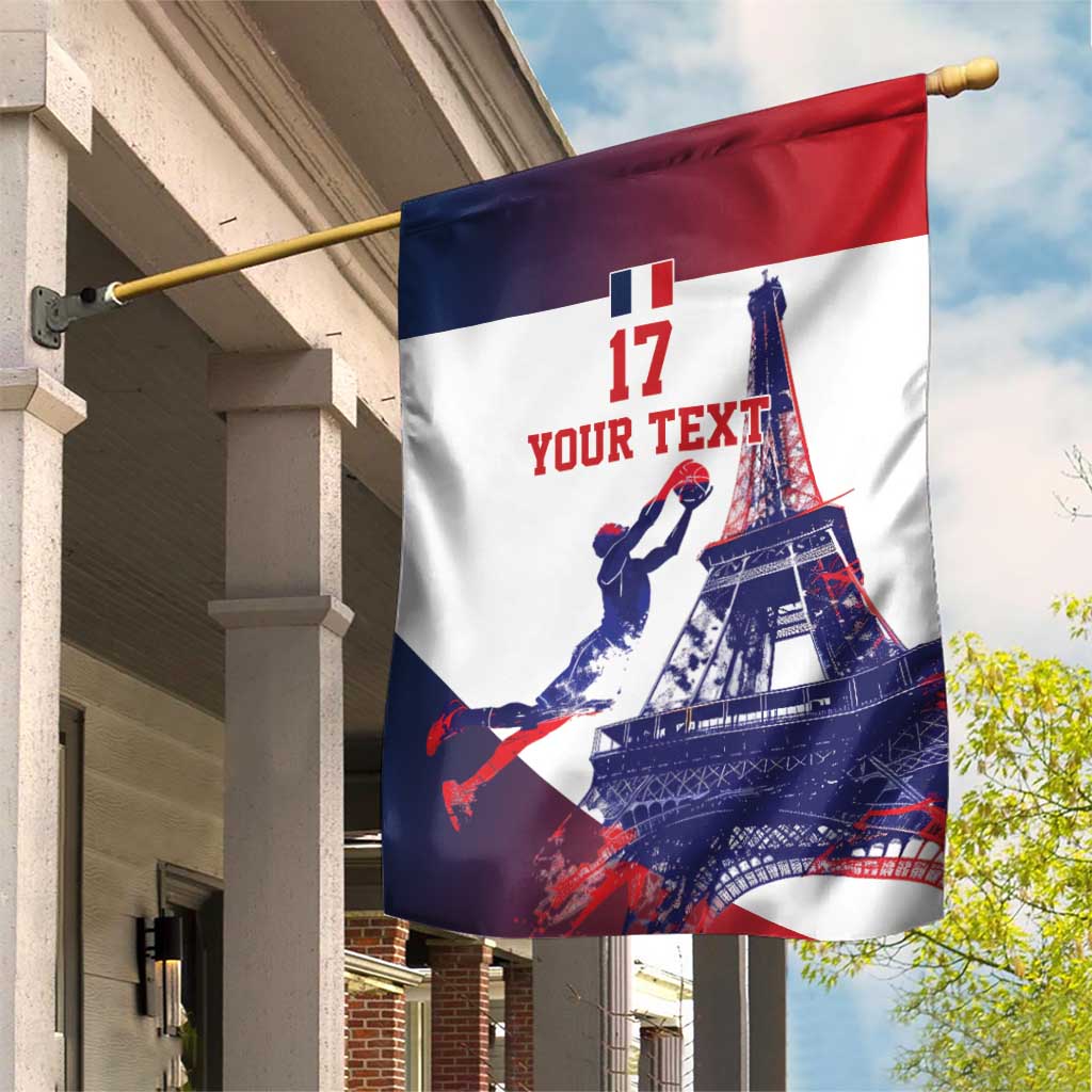 Custom France Basketball Garden Flag Eiffel Tower Sporty Style