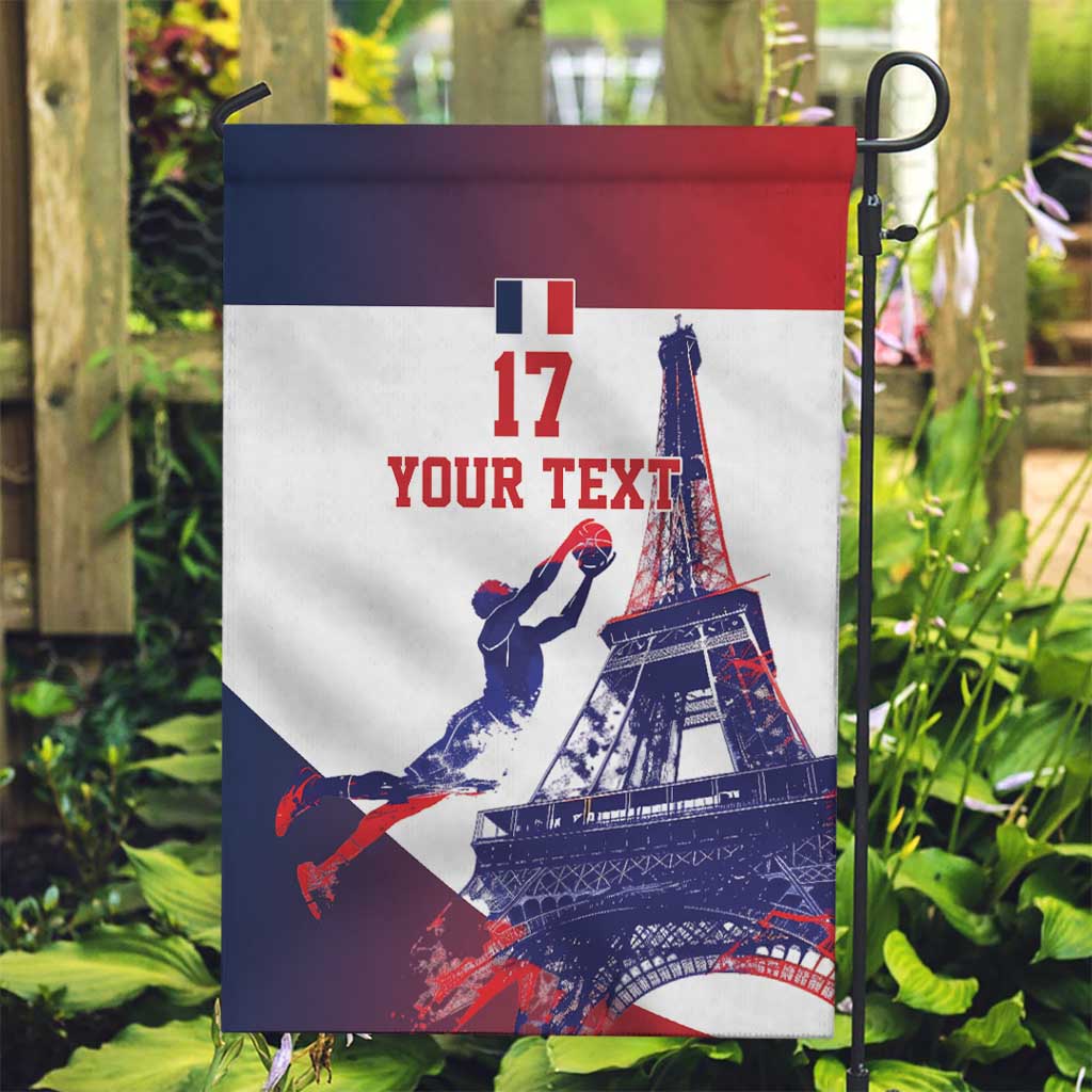 Custom France Basketball Garden Flag Eiffel Tower Sporty Style