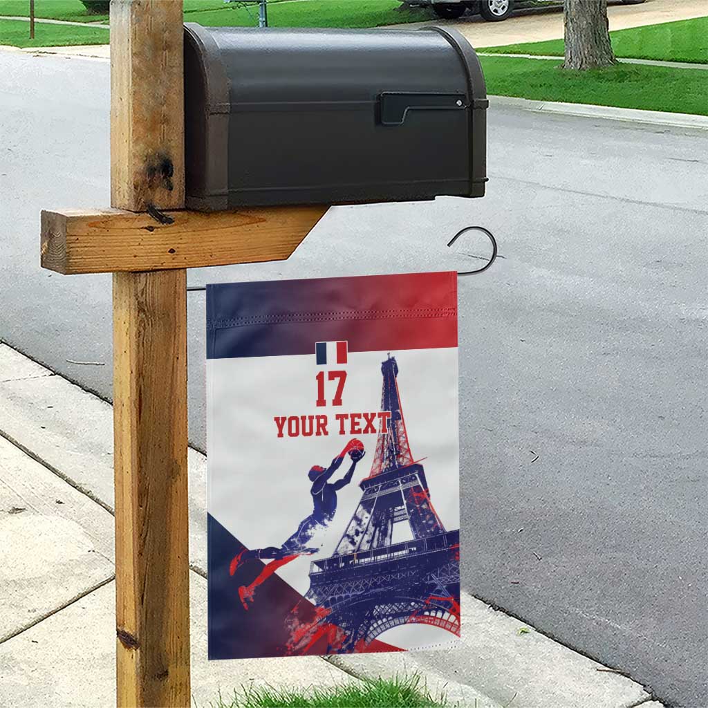 Custom France Basketball Garden Flag Eiffel Tower Sporty Style