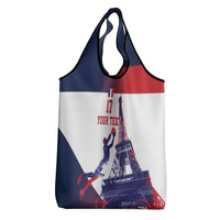 Custom France Basketball Grocery Bag Eiffel Tower Sporty Style