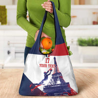 Custom France Basketball Grocery Bag Eiffel Tower Sporty Style