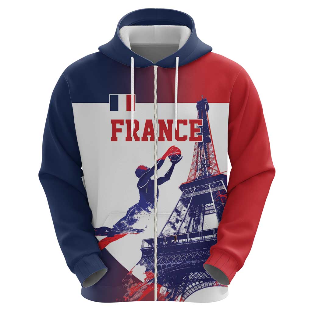 Custom France Basketball Hoodie Eiffel Tower Sporty Style