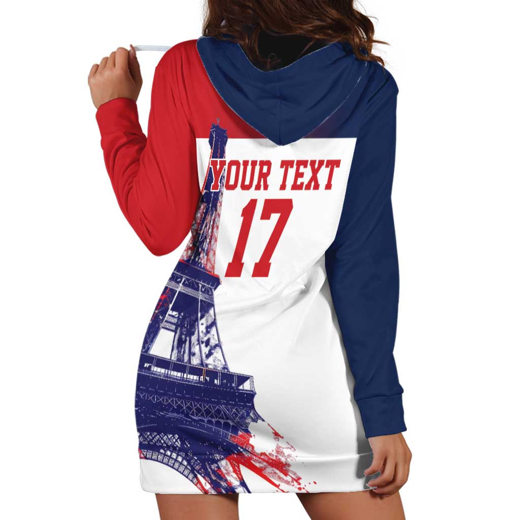 Custom France Basketball Hoodie Dress Eiffel Tower Sporty Style