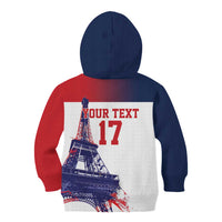 Custom France Basketball Kid Hoodie Eiffel Tower Sporty Style