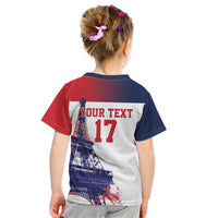 Custom France Basketball Kid T Shirt Eiffel Tower Sporty Style