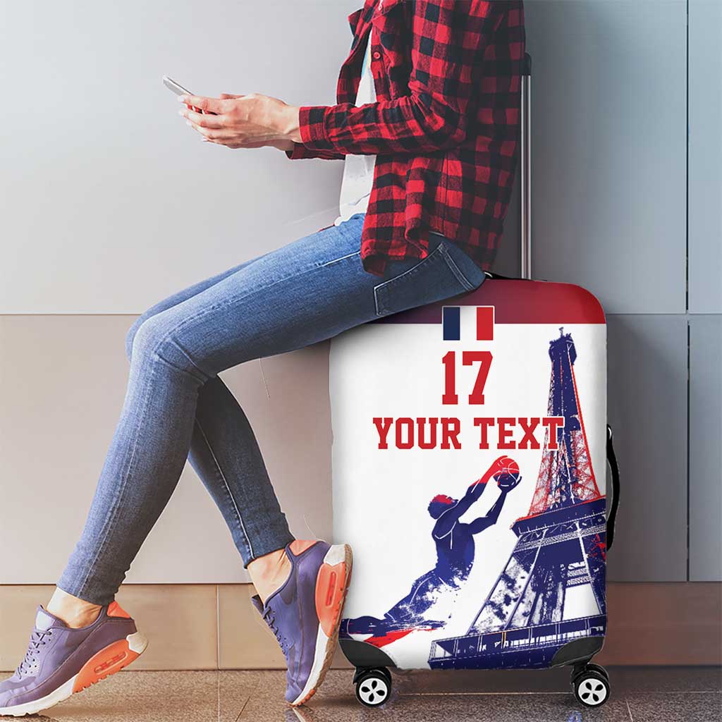 Custom France Basketball Luggage Cover Eiffel Tower Sporty Style