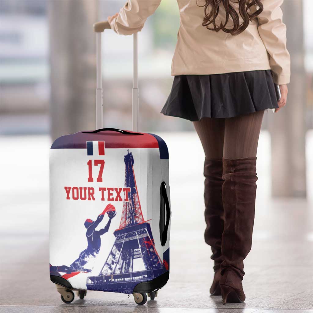 Custom France Basketball Luggage Cover Eiffel Tower Sporty Style