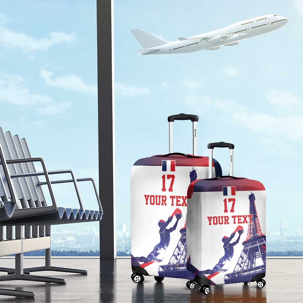 Custom France Basketball Luggage Cover Eiffel Tower Sporty Style