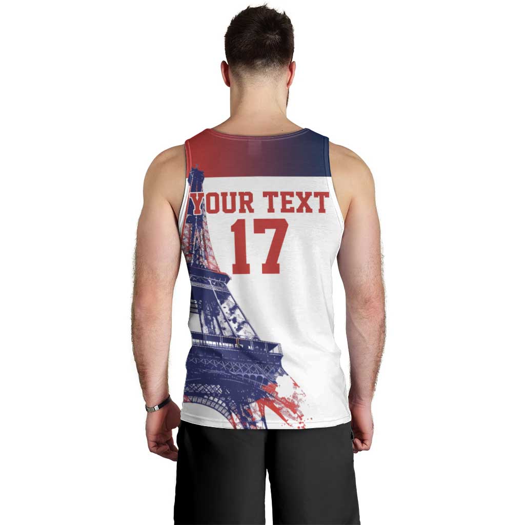 Custom France Basketball Men Tank Top Eiffel Tower Sporty Style