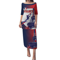 Custom France Basketball Puletasi Eiffel Tower Sporty Style