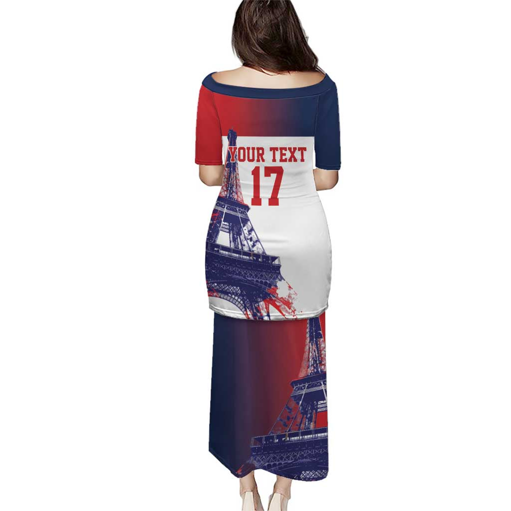 Custom France Basketball Puletasi Eiffel Tower Sporty Style