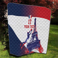 Custom France Basketball Quilt Eiffel Tower Sporty Style