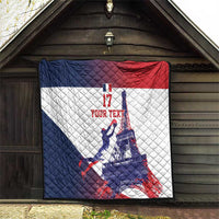 Custom France Basketball Quilt Eiffel Tower Sporty Style